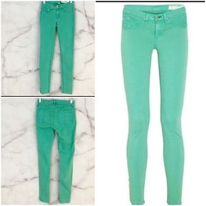 Rag & Bone Legging Jean in Vintage Biscay Aqua Green Sz 25 EUC
